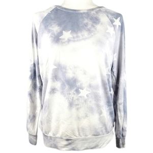 Good Luck Gem stars clouds soft long sleeve top small
